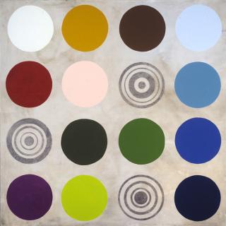 Julie Wolfe, Color Index, 2015, acrylic and graphite on canvas, 60