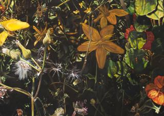 Ausschnitt aus Blühen welken fliegen, 2013, 60 x 92 cm
