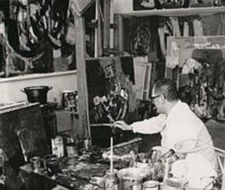 seinem Appenzeller Atelier um 1955  