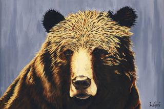 Leilani,Grizzly Bear Portrait,Acrylic on Canvas,24' x36'
