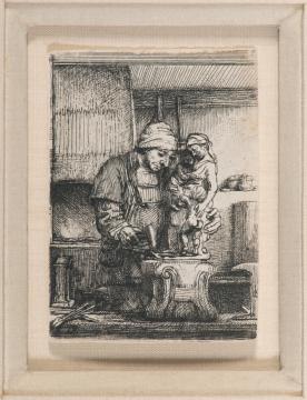 Rembrandt van Rijn , The Goldsmith, 1665 Etching and drypoint, Collection Drs. Padow