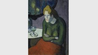 Pablo Picasso. Buveuse d’absinthe (The Absinthe Drinker), 1901. Oil on canvas, 81 x 60 cm. Im Obersteg Foundation, permanent loan to the Kunstmuseum Basel. Photography: Mark Gisler, Müllheim