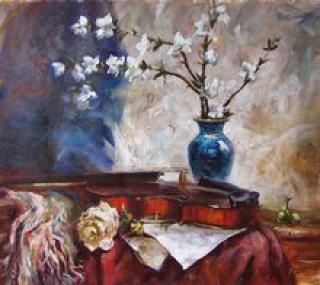 Blossoming branch and violinxcm