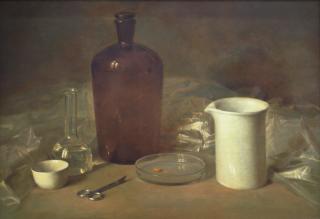 Still life with the chemical glassware