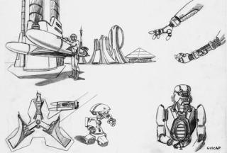 science fiction drawings