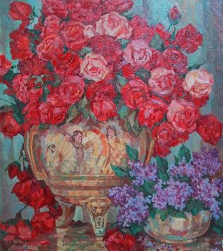 Roses in Antique vase