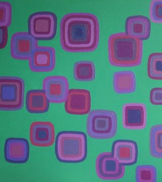 Purple Squares on Green