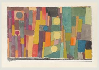 Paul Klee, (In the Kairouan Style, Transposed into the Moderate), 1914, 211, watercolour and pencil on paper on cardboard, 12,3 x 19,5 cm, Zentrum Paul Klee, Bern