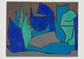 Paul Klee, Riesen-Pflanzen, 1940, 266, Kleisterfarbe auf Papier auf Karton, 48 x 62,5 cm, Zentrum Paul Klee, Bern, Leihgabe aus Privatbesitz
