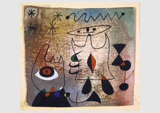 Joan Miró, Personnage dans la nuit, 1944, Öl auf Leinwand, 16.1 x 17.7 cm, Kunstmuseum Basel, Schenkung Dr. Charles F. Leuthardt, Riehen 1980