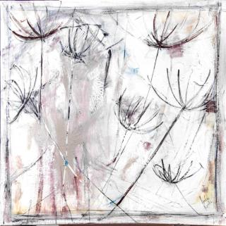 Isabel Conde MarÃ­n, Alone, Acrylic Ink on Canvas, 23.5 x 23.5
