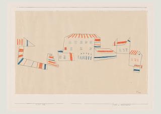 Paul Klee, Hotel in the South of France, 1927, 198, chalk on paper on cardboard, 20,9 x 33,1 cm, Zentrum Paul Klee, Bern, Donation Livia Klee