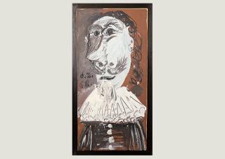 Pablo Picasso (1881-1973), Buste de Mousquetaire, 1968, Öl auf Holztafel, 58 x 28.2 cm, eine Ausstellung der PiQasso-Community und des Zentrum Paul Klee