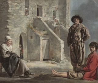 Louis Le Nain, Peasants before a House, ca. 1640