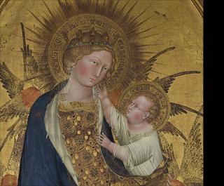 Branchini Madonna (detail), 1427, Giovanni di Paolo, tempera and gold leaf on panel. The Norton Simon Foundation, Pasadena