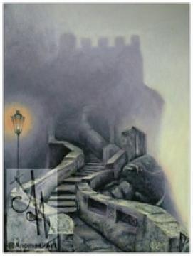 10024-vcstl - Oil Painting - Violet Castle