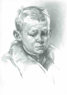 Portrait of a little boy. (Drawing from painting Reshetnikov Low Marks Again).