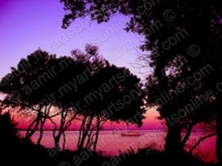 Moon at St.Andrew Island. Croatia