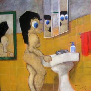 Donna in bagno