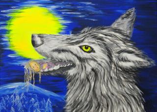 Wolfmoon 55x70cm