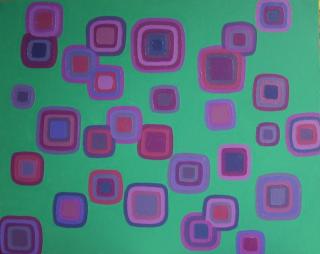 Purple Squares on Green