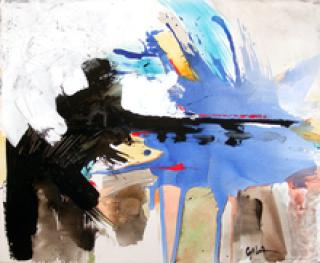 Abstract-blue, 27,5x33,4in. (70x85cm), acrylic on canvas
