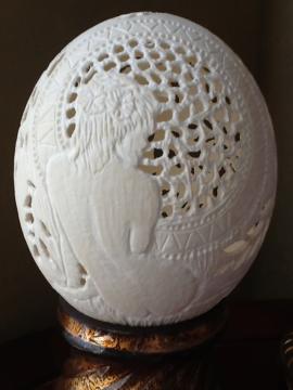 Sculpted Ostrich Egg