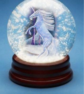 Unicorn in snowglobe