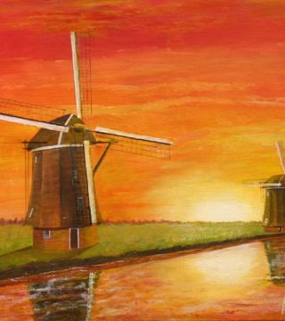 Windmills at Sunset