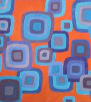 Blue Squares on Orange