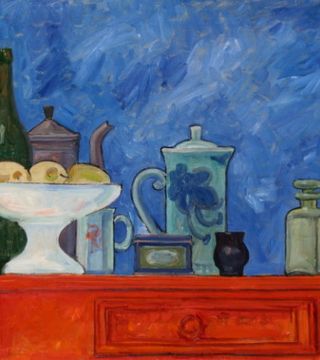 On the blue backgraund.65x81sm