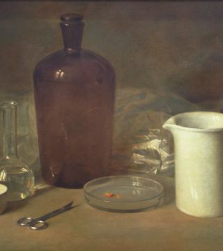 Still life with the chemical glassware