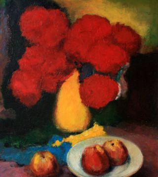 Red Flowers & Apples