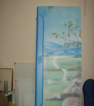 Paesaggio su porta