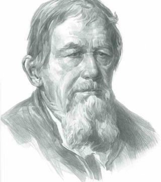 Portrait of an old man (Portrait from the painting of Russian artist Ivan Kramskoy).