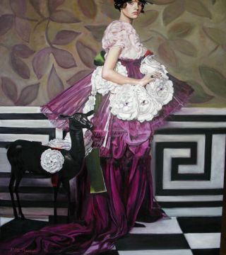 Jeune femme à la biche noire