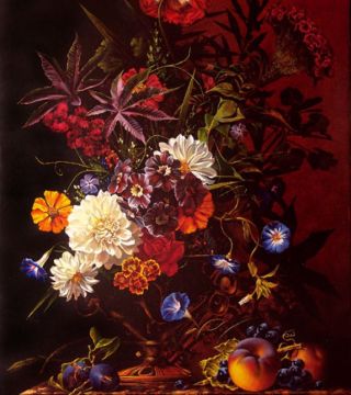 Still-life with dahlias